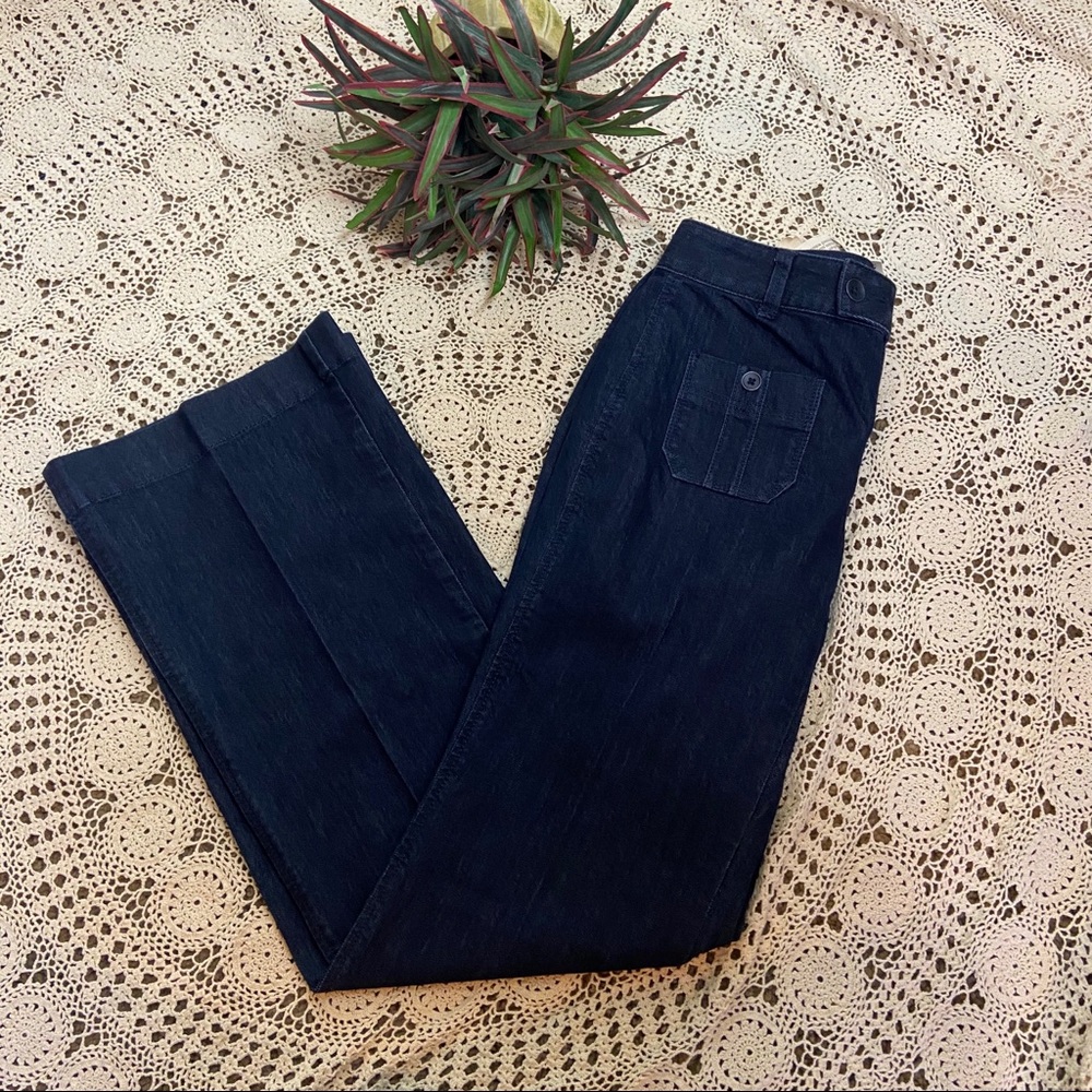 Ann Taylor Womens Jeans Curvy Flare Dark Wash NEW